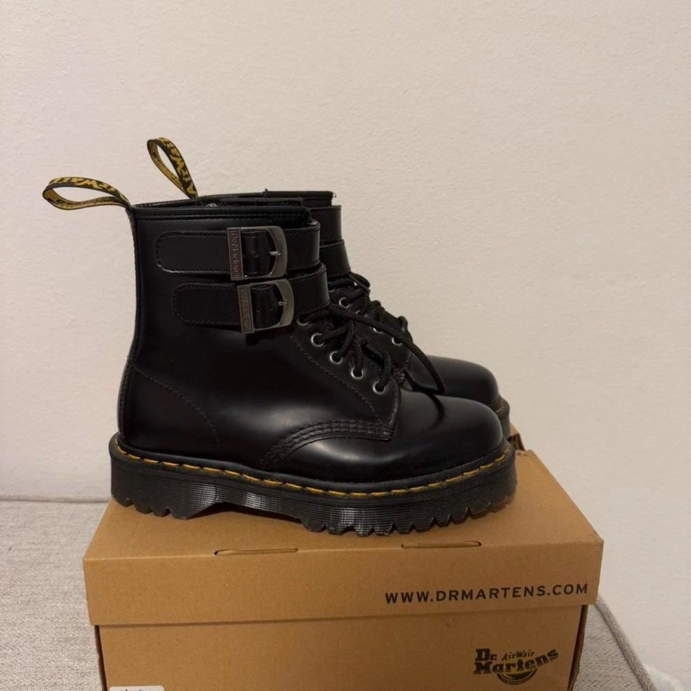 Dr. Martens women’s  1460 Black Boots with Buckles